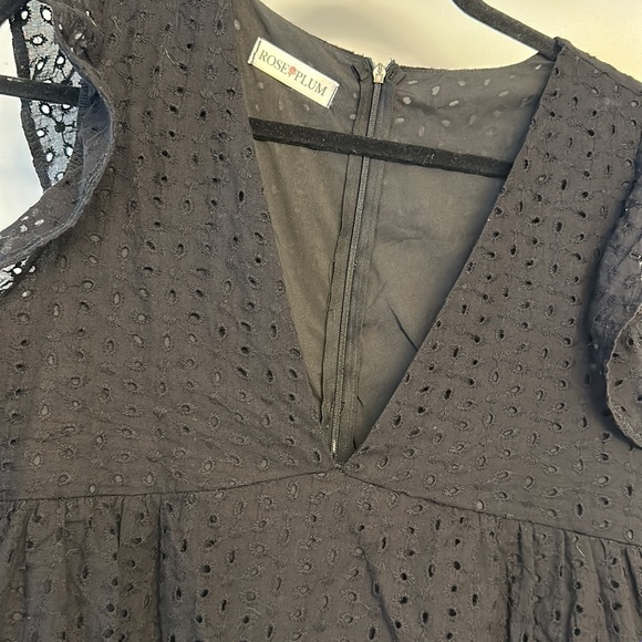 Rose Plum Black Eyelet Dress, Size Medium, New without tags - Picture 3 of 4